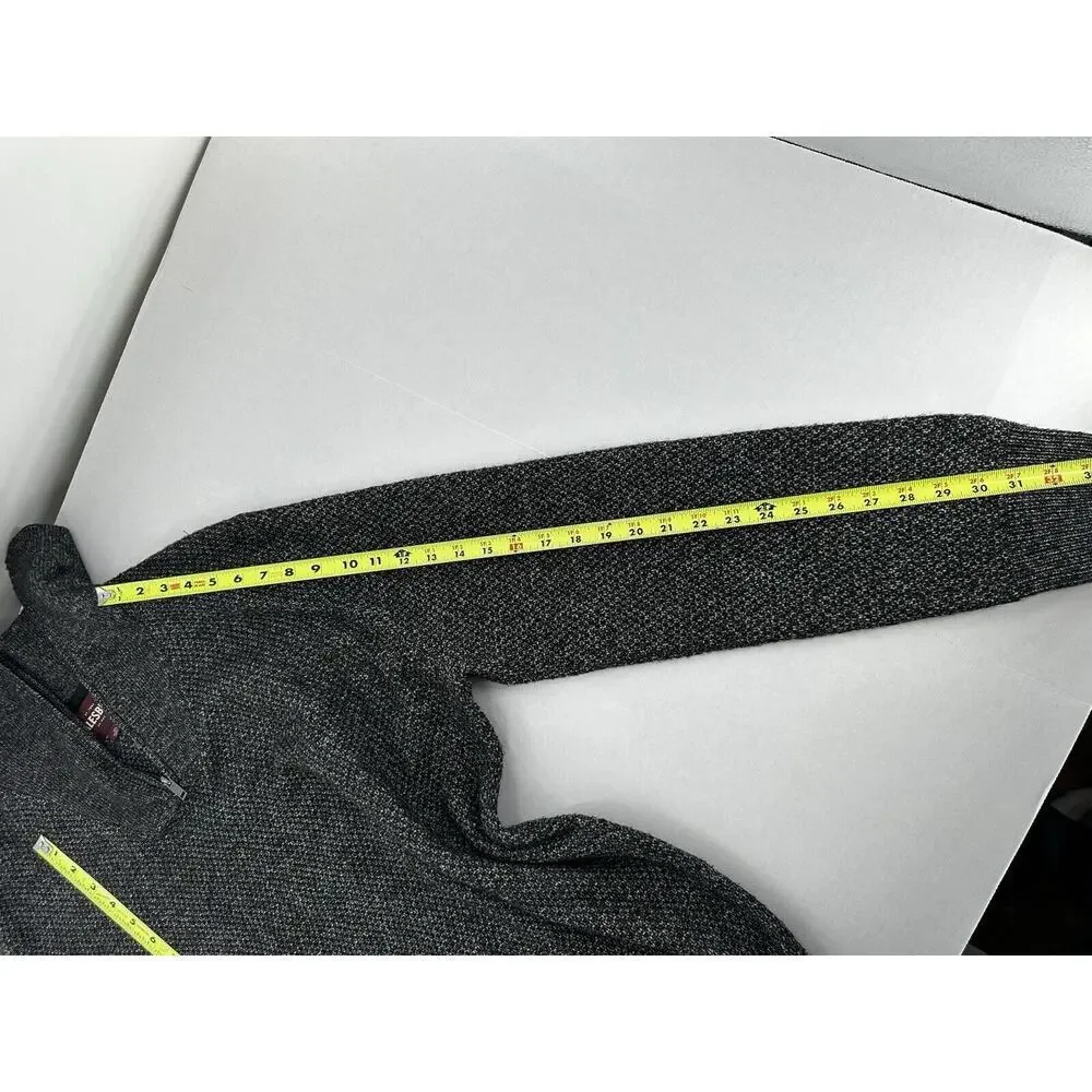 Alesbury Men’s Sweater Sz XXL 3/4 Zip Heavy Thick Knit Preppy Work Office Grey​
